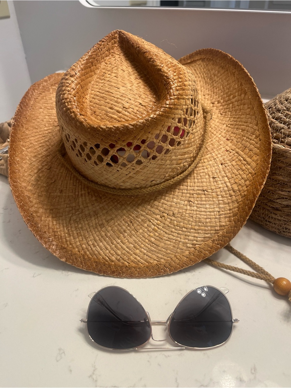 Straw Cowboy Sun Hat in Natural Tan